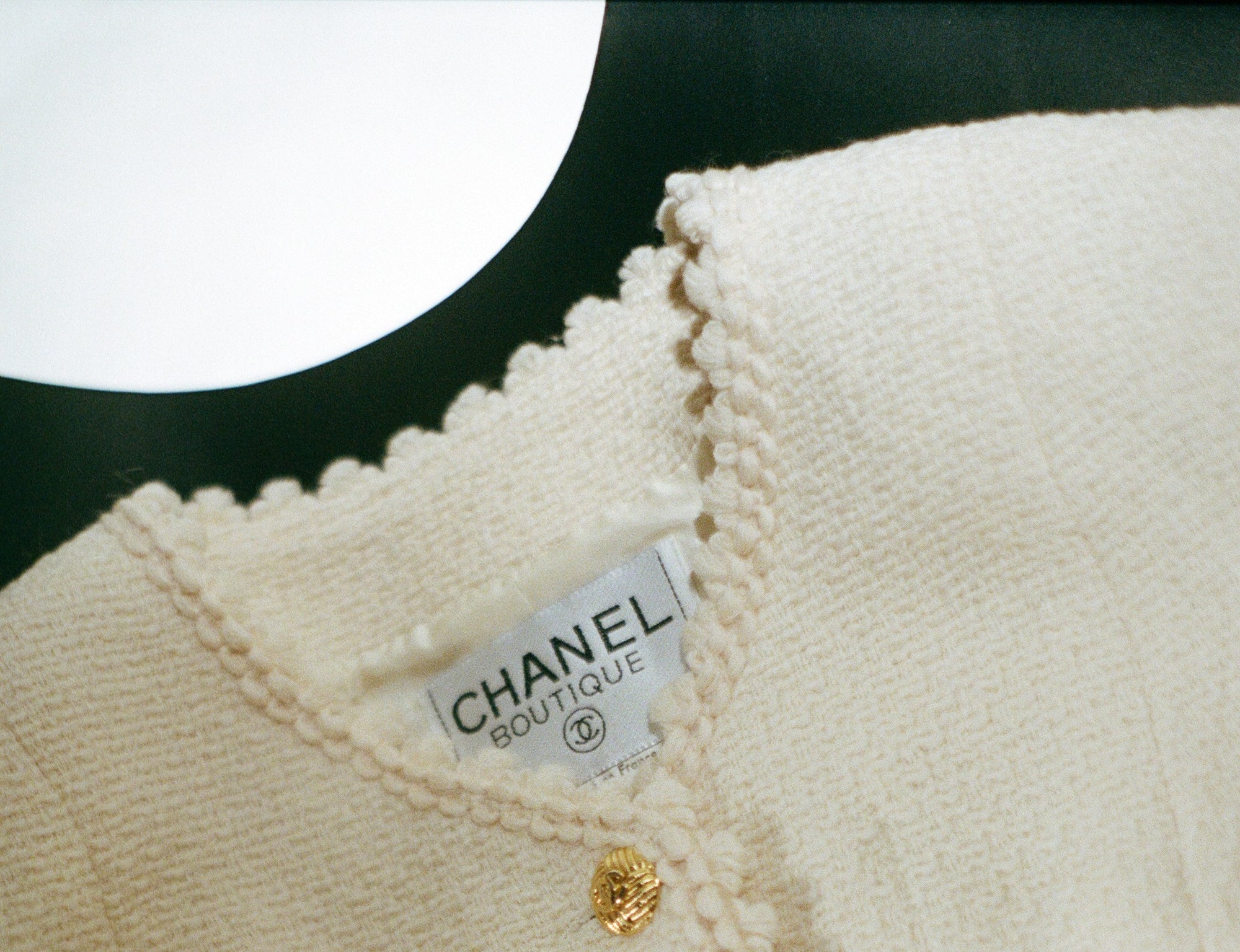 1990 CREAM TWEED SUIT - SIZE 34