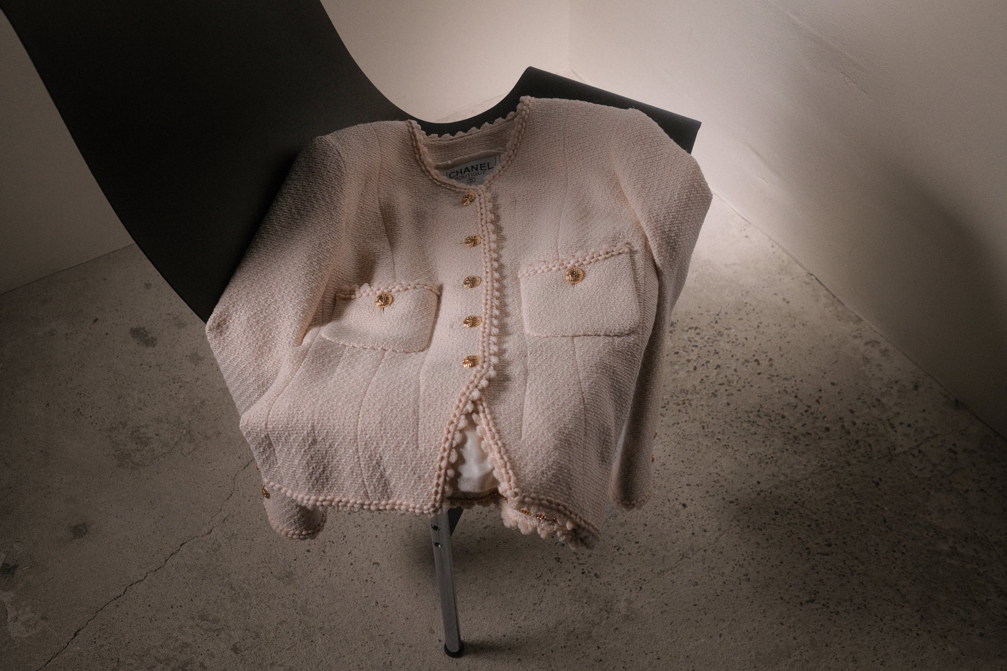 1990 CREAM TWEED SUIT - SIZE 34