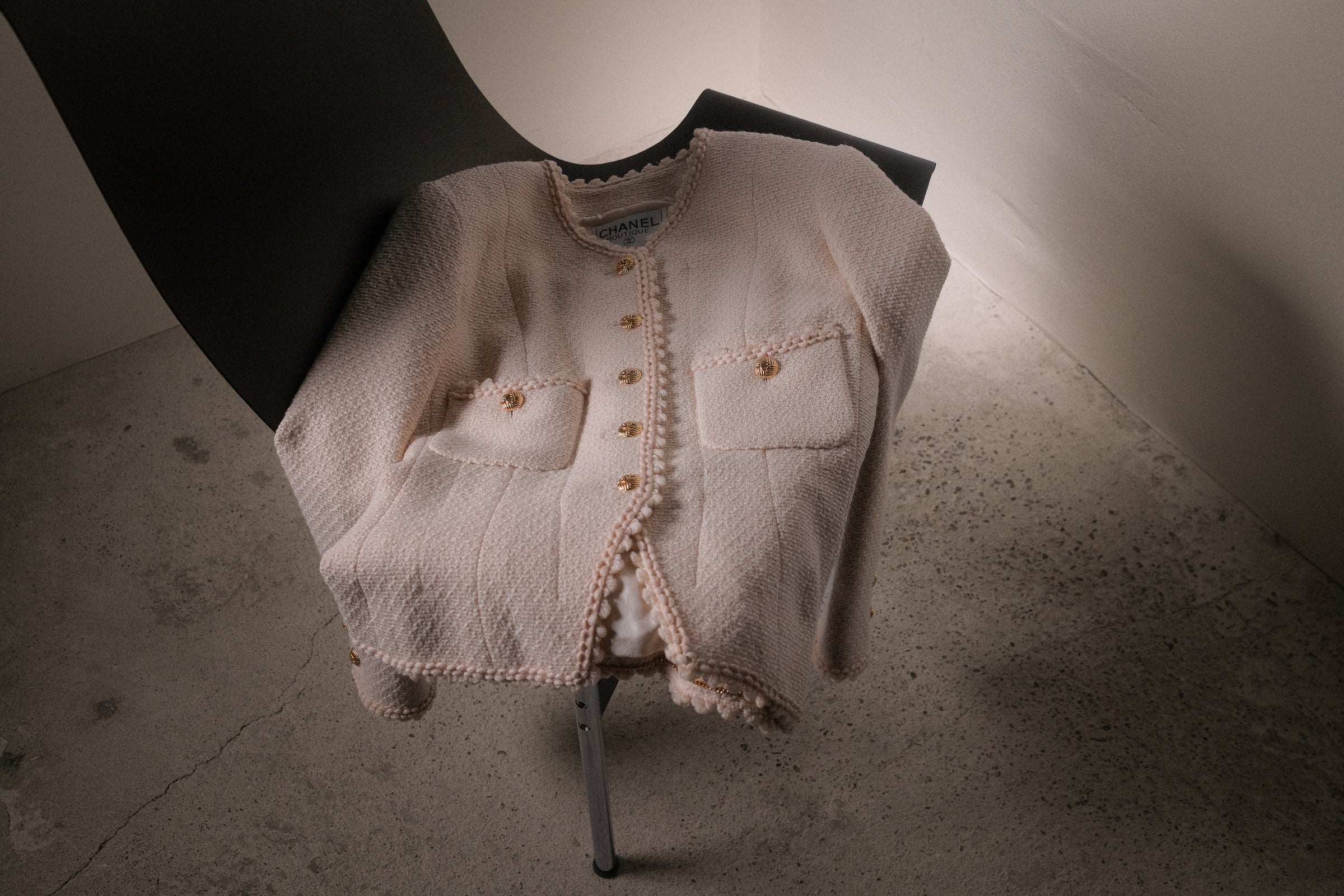 1990 CREAM TWEED SUIT - SIZE 34