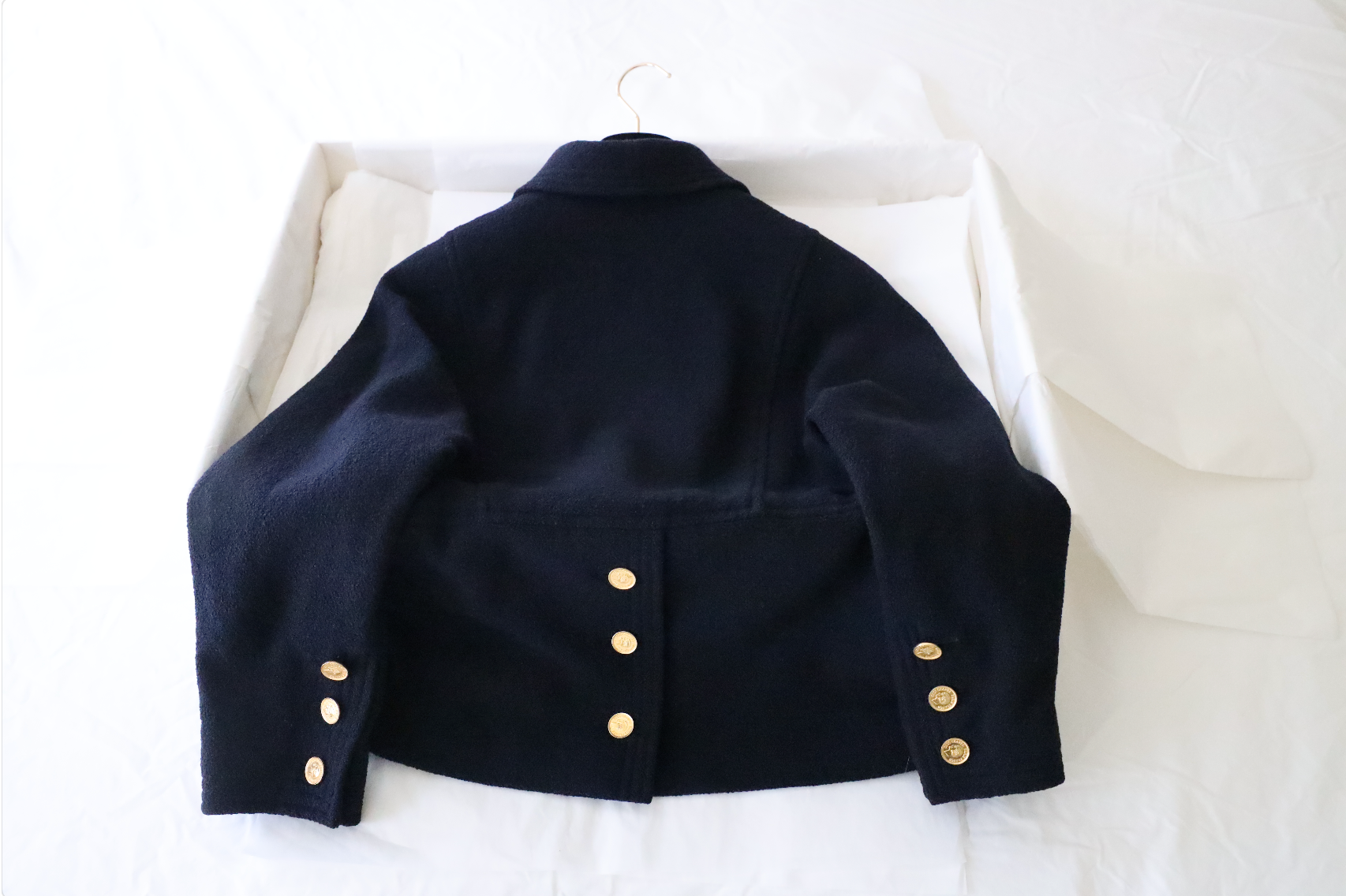 80S NAVY COLLAR JACKET - SIZE 34/36
