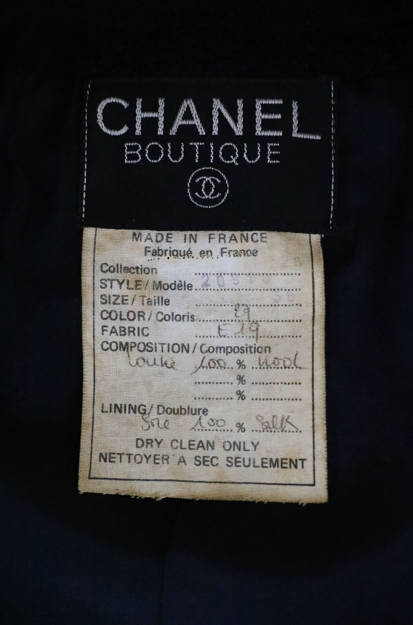 1991 NAVY JACKET - SIZE 34