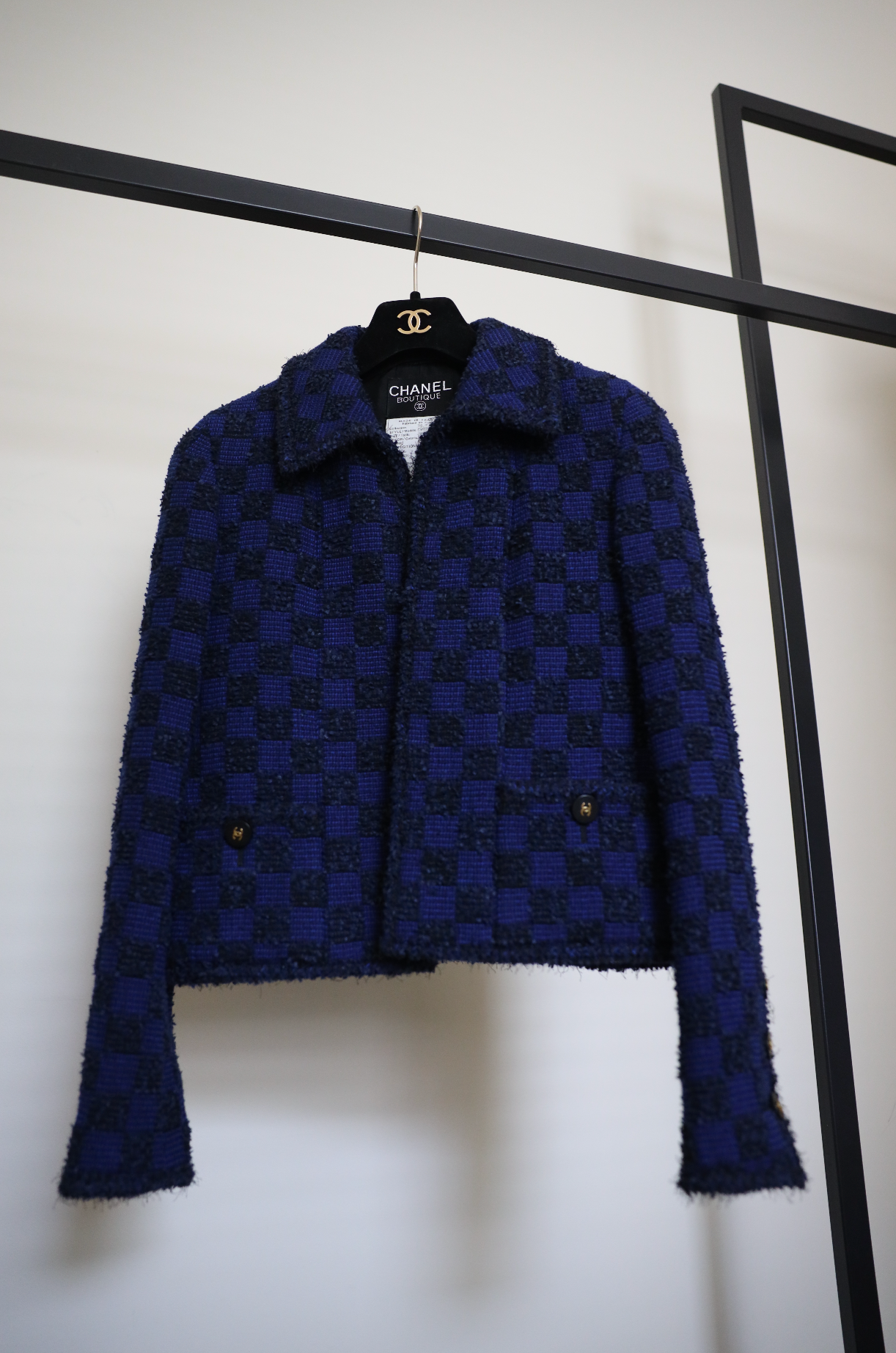 1994 CHECKERED BLUE TWEED - SIZE 34/36