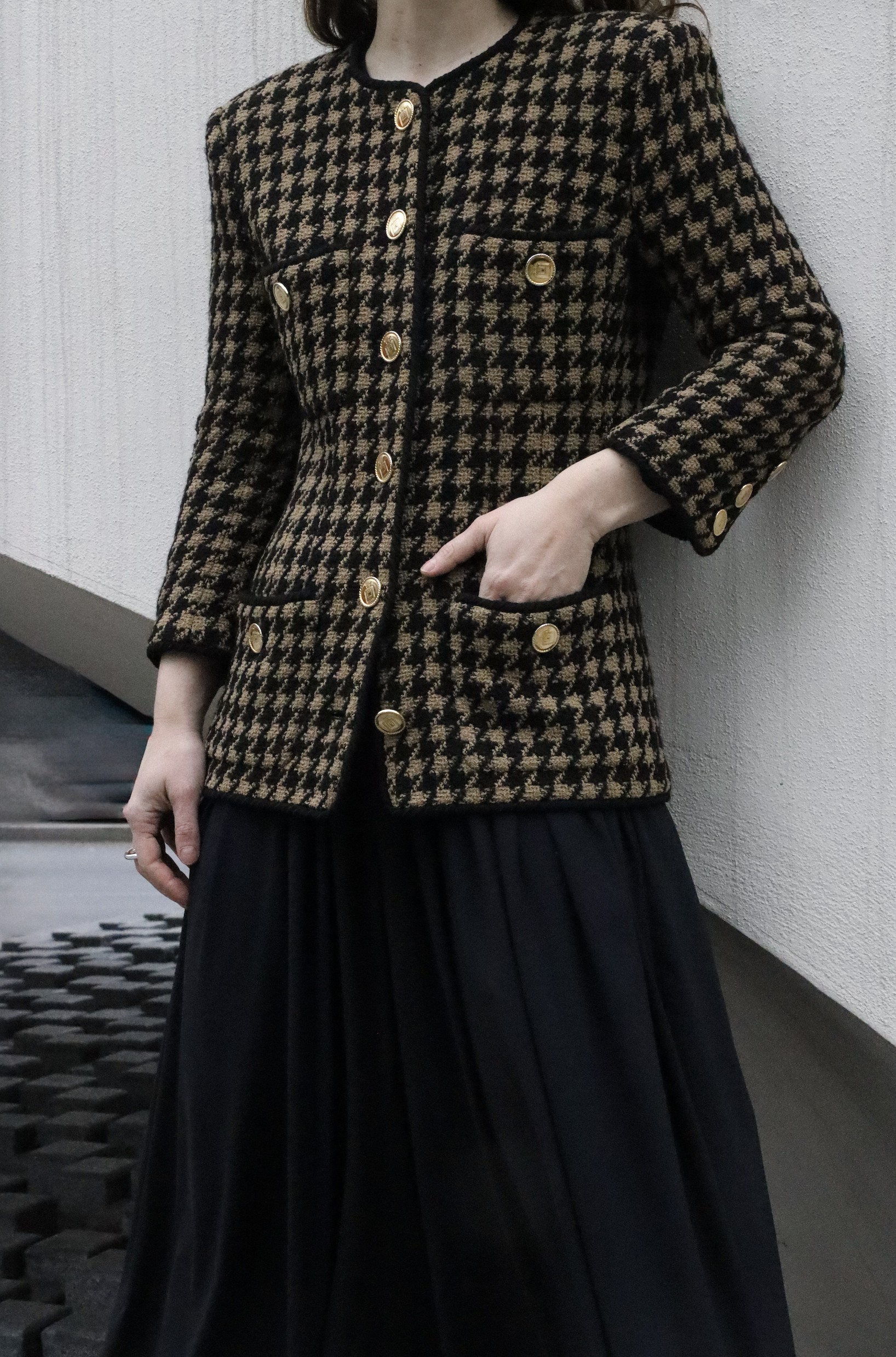 1986 HOUNDSTOOTH TWEED - SIZE 34/36