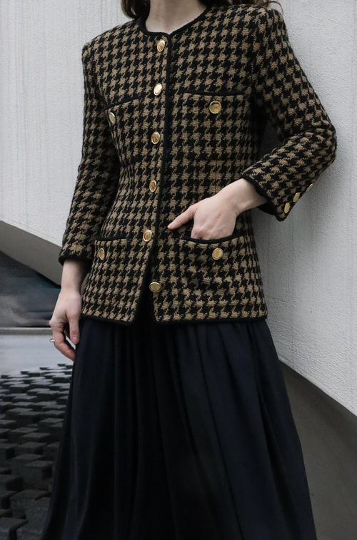 1986 HOUNDSTOOTH TWEED - SIZE 34/36