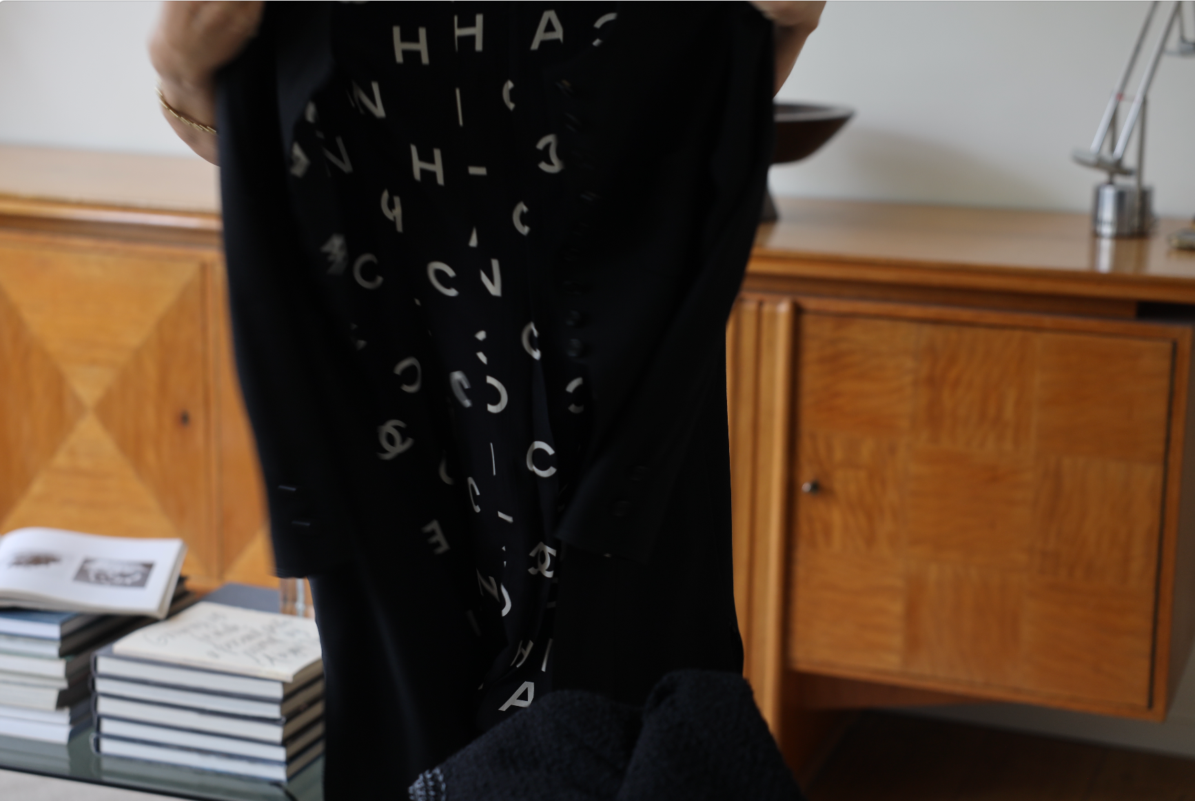 BLACK ALPHABET JACKET, SIZE 36/38