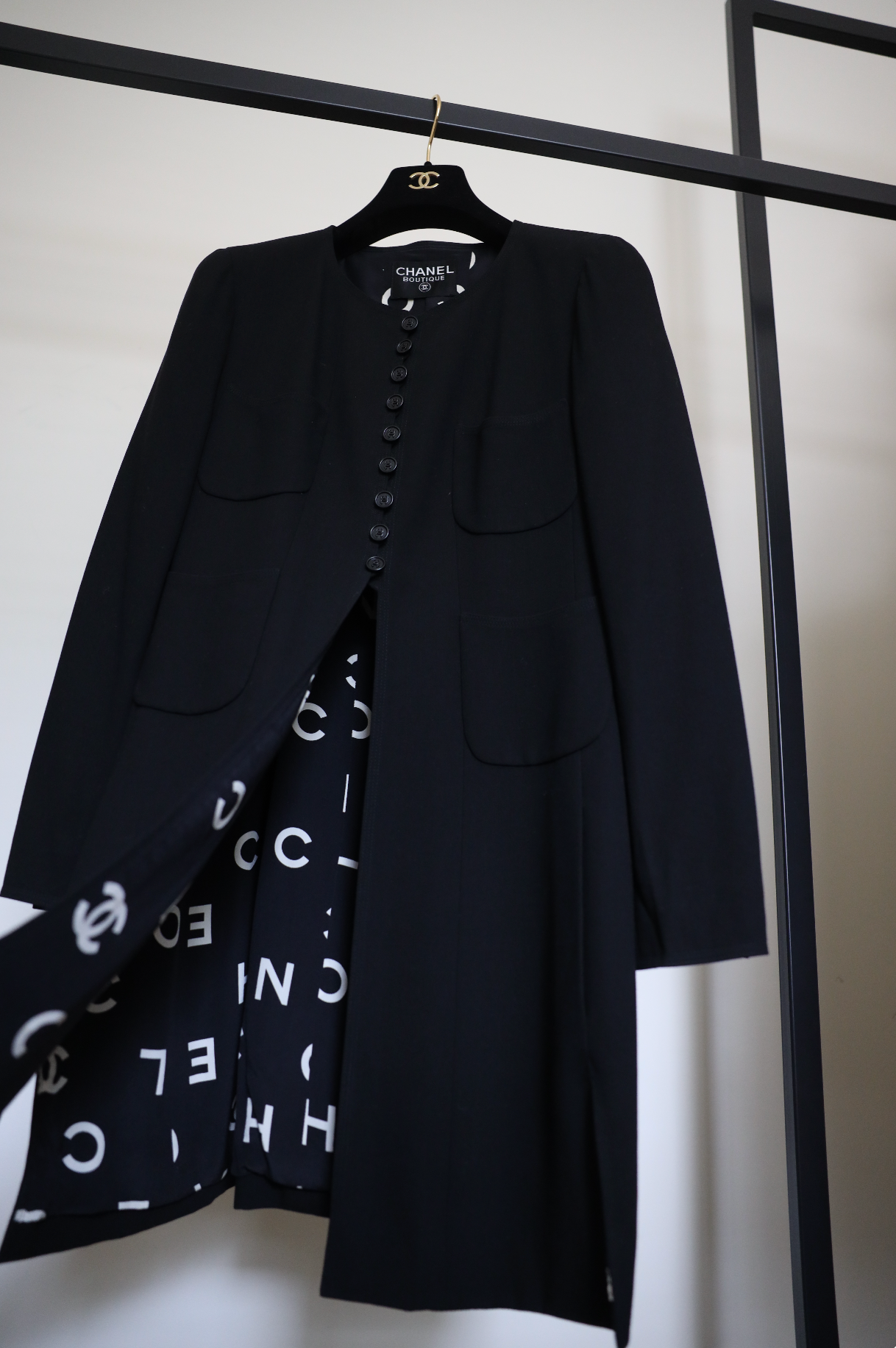 BLACK ALPHABET JACKET, SIZE 36/38