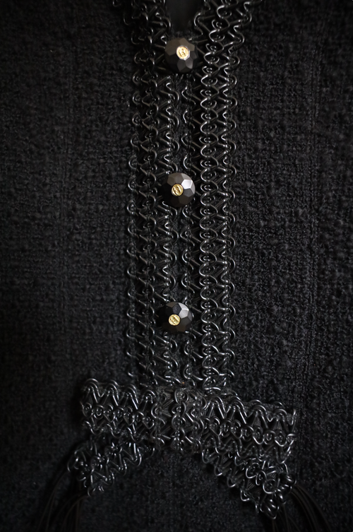 1994 BLACK BOUCLÉ TOP, SIZE 36/38