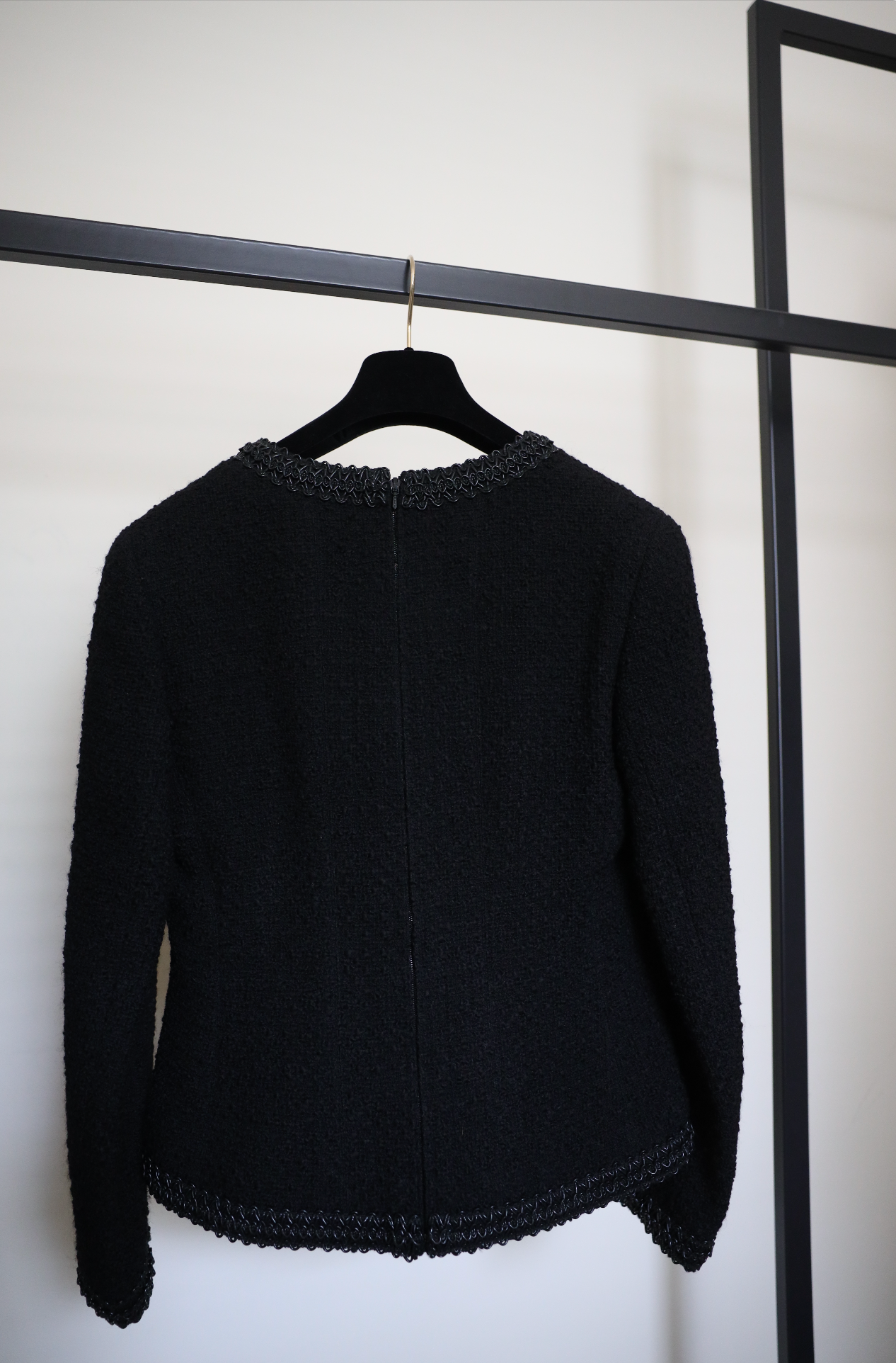 1994 BLACK BOUCLÉ TOP, SIZE 36/38