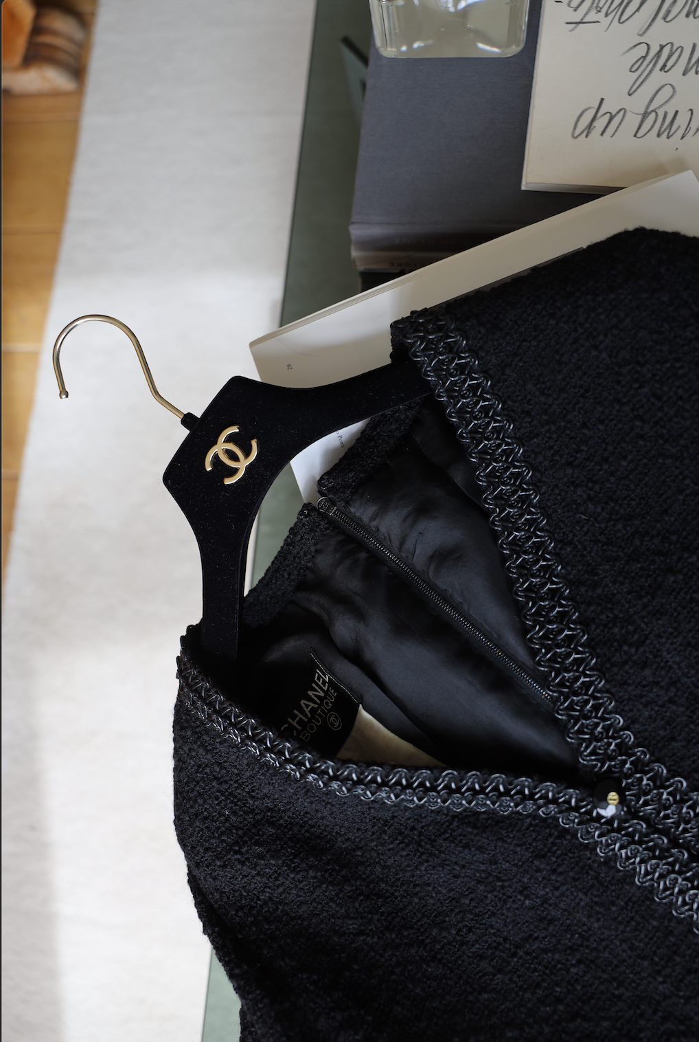 1994 BLACK BOUCLÉ TOP, SIZE 36/38