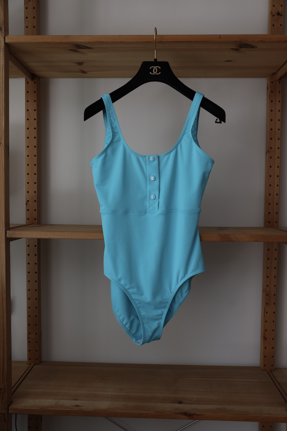 TURQUOISE SWIM / BODY SUIT, SIZE 34 / 36