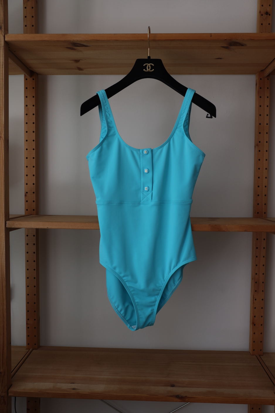 TURQUOISE SWIM / BODY SUIT, SIZE 34 / 36